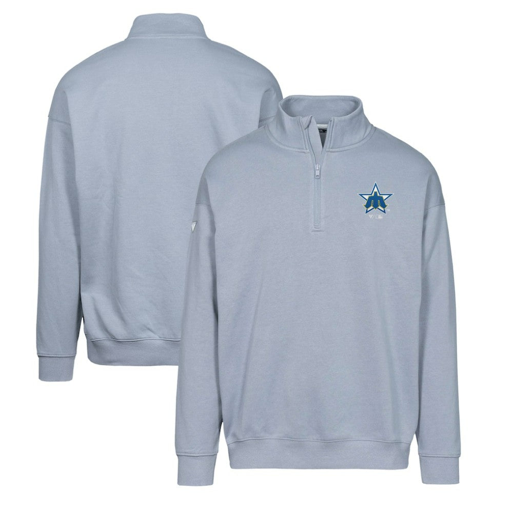 Seattle Mariners Levelwear Murray Core Logo Quarter-Zip Pullover Top - Gray