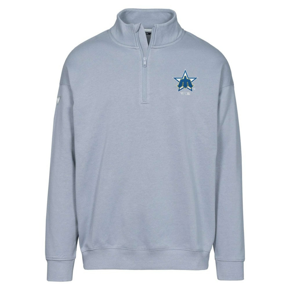 Seattle Mariners Levelwear Murray Core Logo Quarter-Zip Pullover Top - Gray