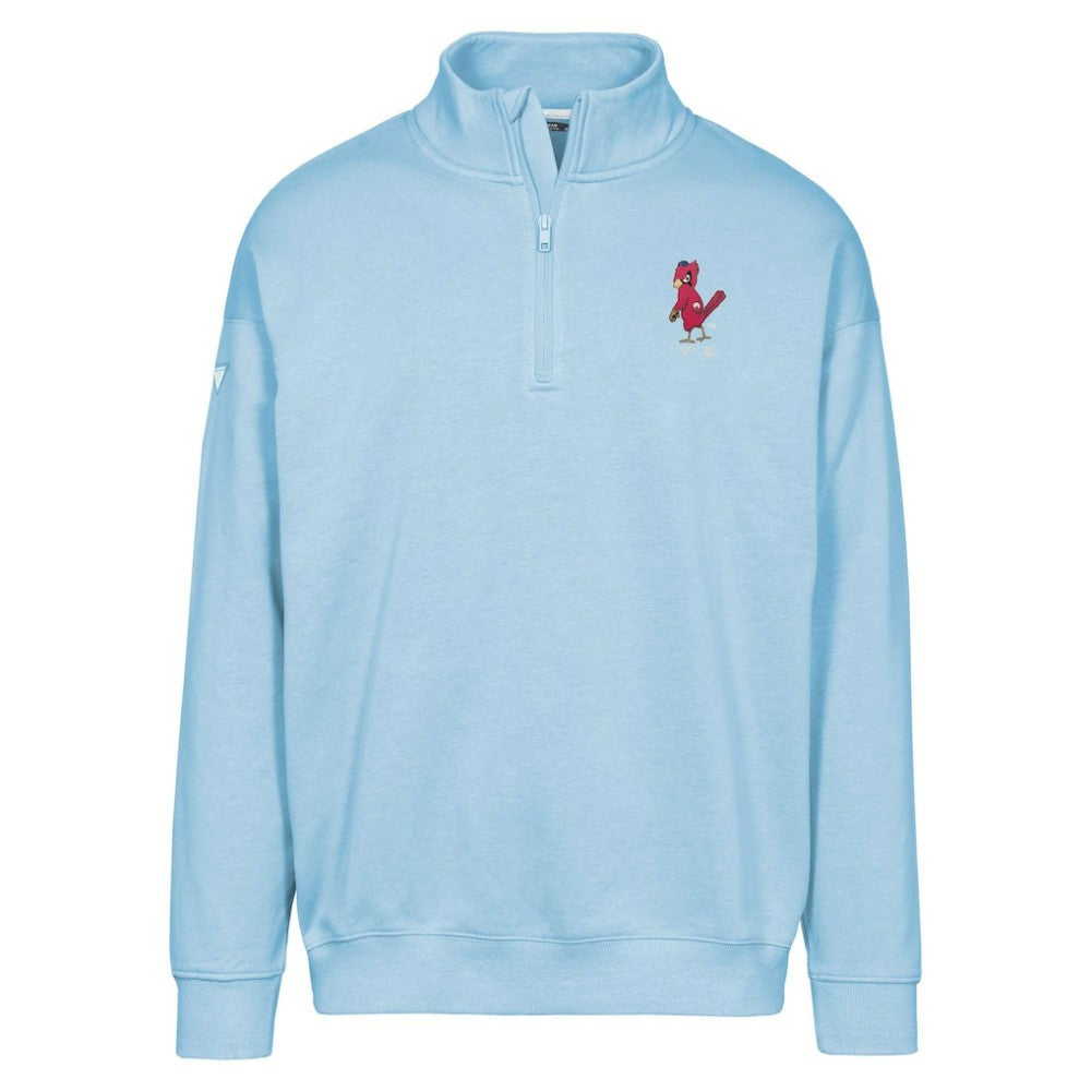 St. Louis Cardinals Levelwear Murray Core Logo Quarter-Zip Pullover Top - Light Blue