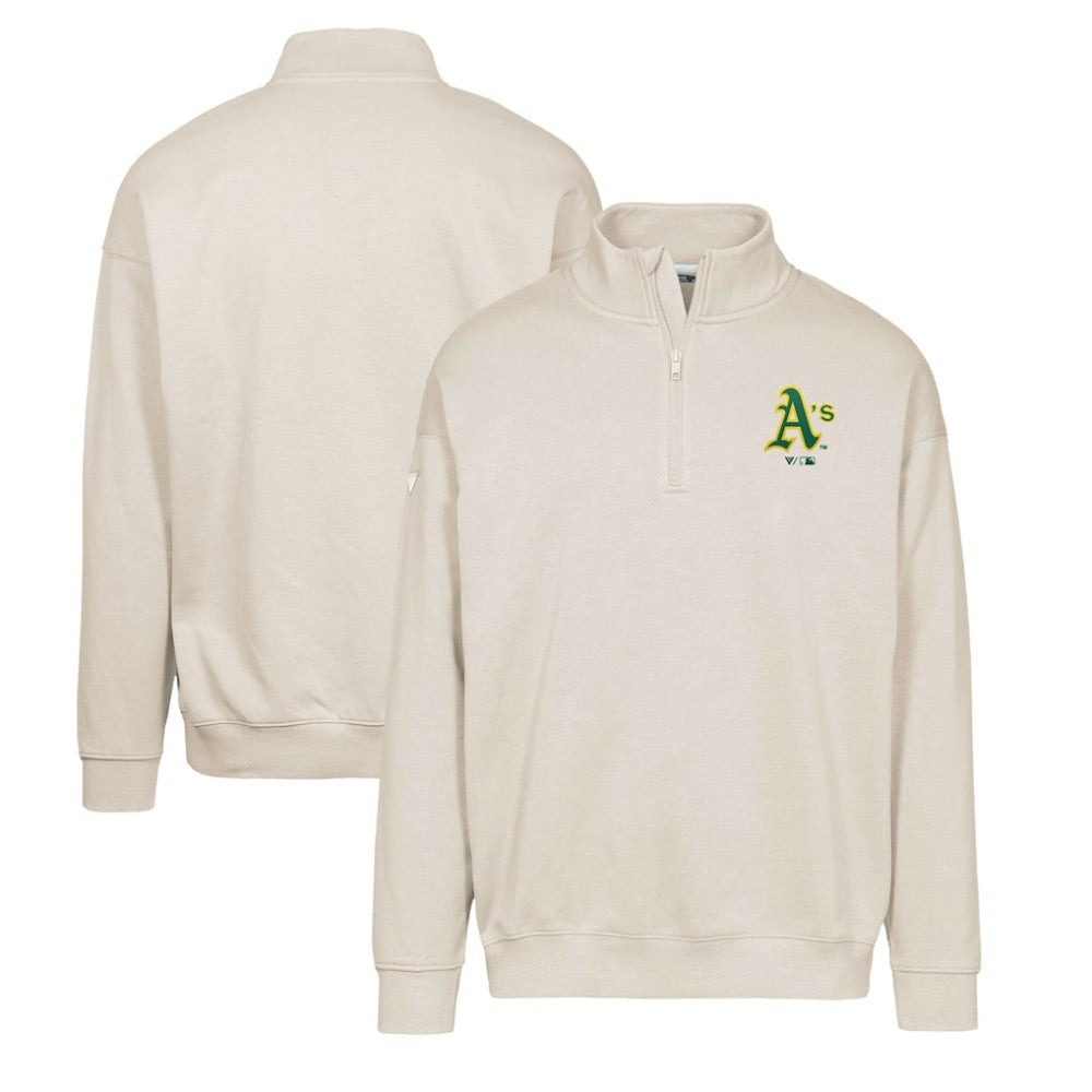 Athletics Levelwear Murray Core Logo Quarter-Zip Pullover Top - Khaki