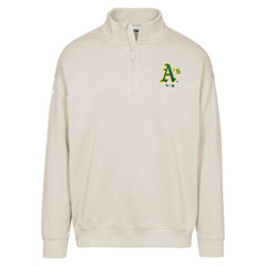 Athletics Levelwear Murray Core Logo Quarter-Zip Pullover Top - Khaki