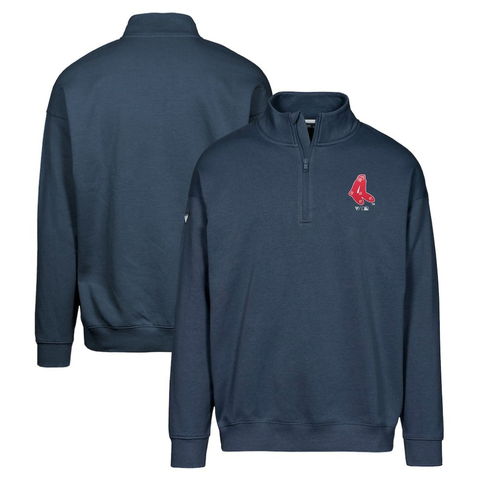 Boston Red Sox Levelwear Murray Core Logo Quarter-Zip Pullover Top - Navy