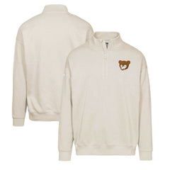 Chicago Cubs Levelwear Murray Core Logo Quarter-Zip Pullover Top - Khaki