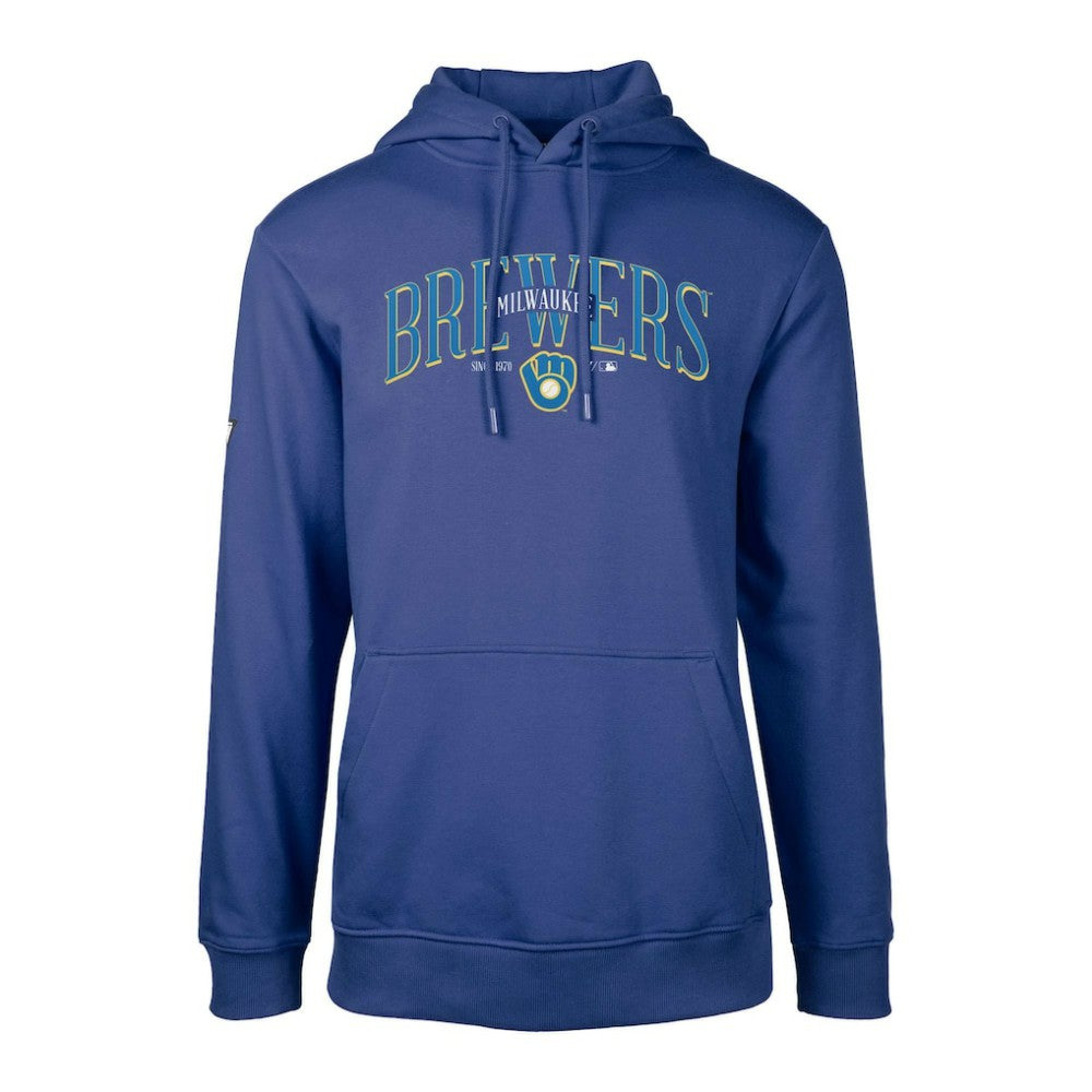 Milwaukee Brewers Levelwear Cooperstown Collection Podium Retro Spellout Pullover Hoodie - Royal