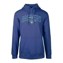 Milwaukee Brewers Levelwear Cooperstown Collection Podium Retro Spellout Pullover Hoodie - Royal