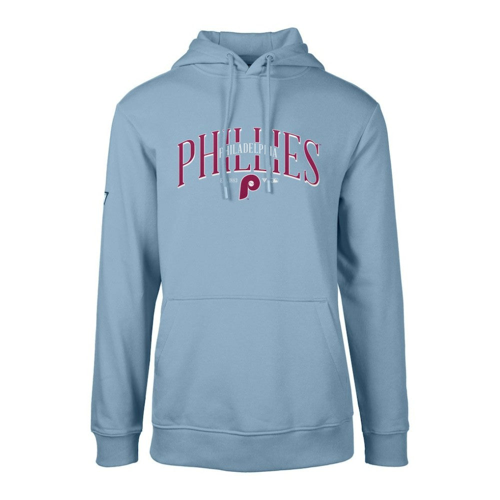 Philadelphia Phillies Levelwear Cooperstown Collection Podium Retro Spellout Pullover Hoodie - Light Blue