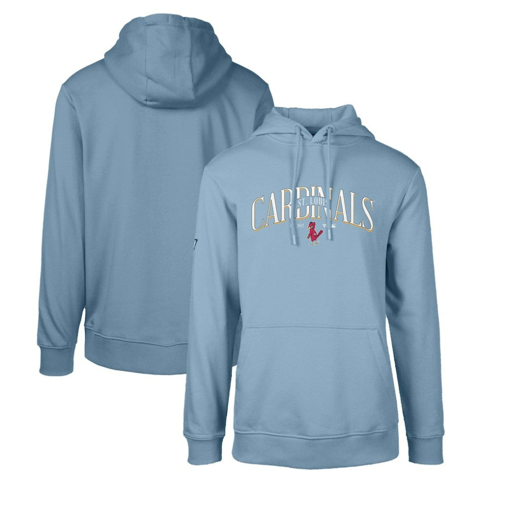 St. Louis Cardinals Levelwear Cooperstown Collection Podium Retro Spellout Pullover Hoodie - Light Blue