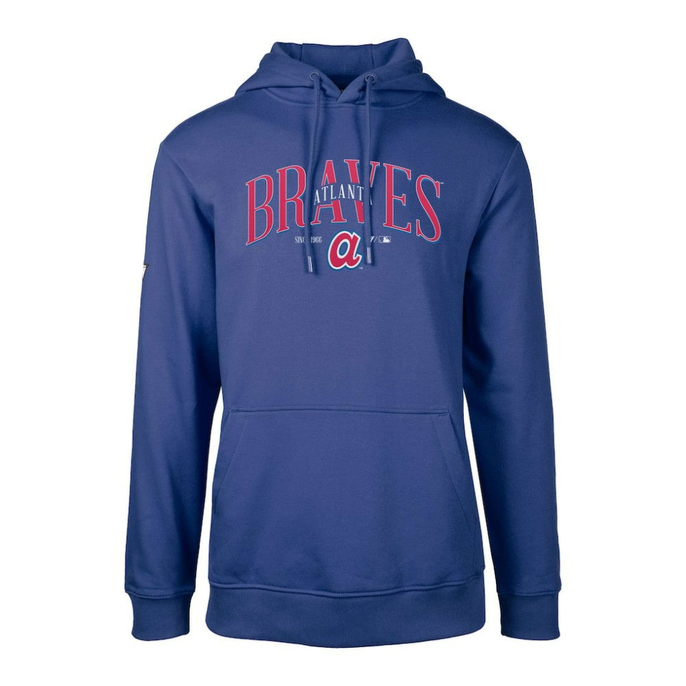 Atlanta Braves Levelwear Cooperstown Collection Podium Retro Spellout Pullover Hoodie - Royal