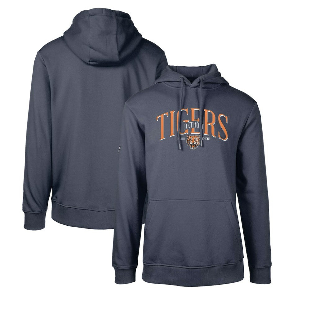Detroit Tigers Levelwear Cooperstown Collection Podium Retro Spellout Pullover Hoodie - Navy