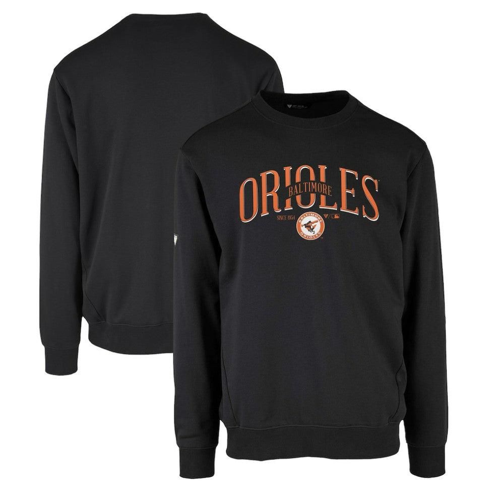 Baltimore Orioles Levelwear Zane Cooperstown Collection Retro Spellout Pullover Sweatshirt - Black