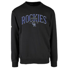 Colorado Rockies Levelwear Zane Cooperstown Collection Retro Spellout Pullover Sweatshirt - Black