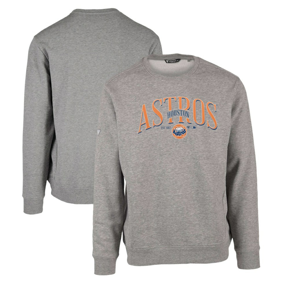 Houston Astros Levelwear Zane Cooperstown Collection Retro Spellout Pullover Sweatshirt - Gray