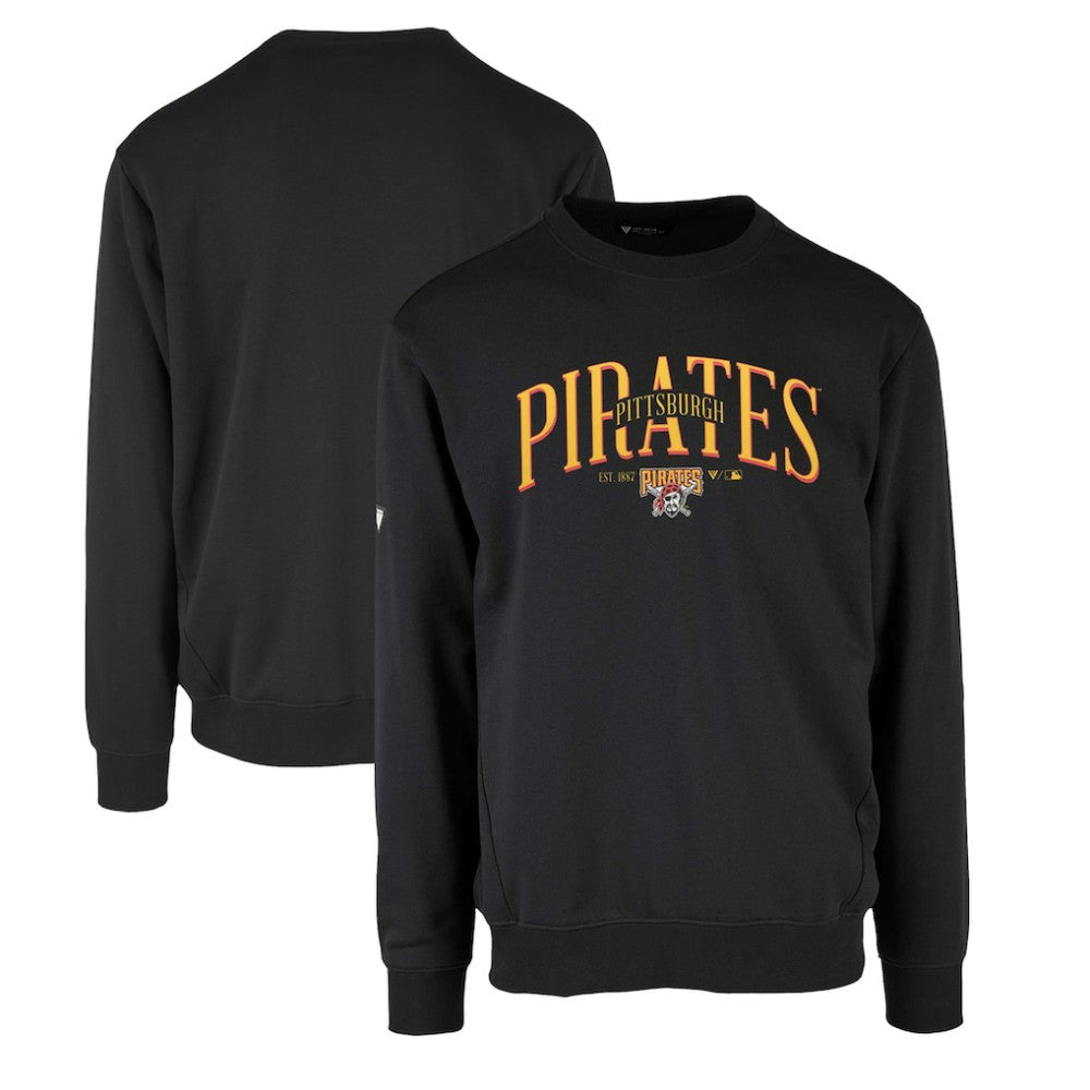 Pittsburgh Pirates Levelwear Zane Cooperstown Collection Retro Spellout Pullover Sweatshirt - Black