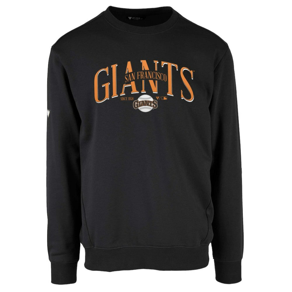 San Francisco Giants Levelwear Zane Cooperstown Collection Retro Spellout Pullover Sweatshirt - Black