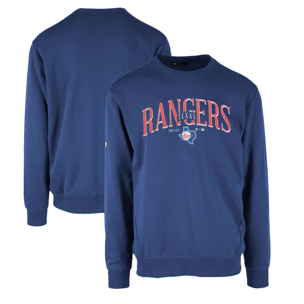 Texas Rangers Levelwear Zane Cooperstown Collection Retro Spellout Pullover Sweatshirt - Royal