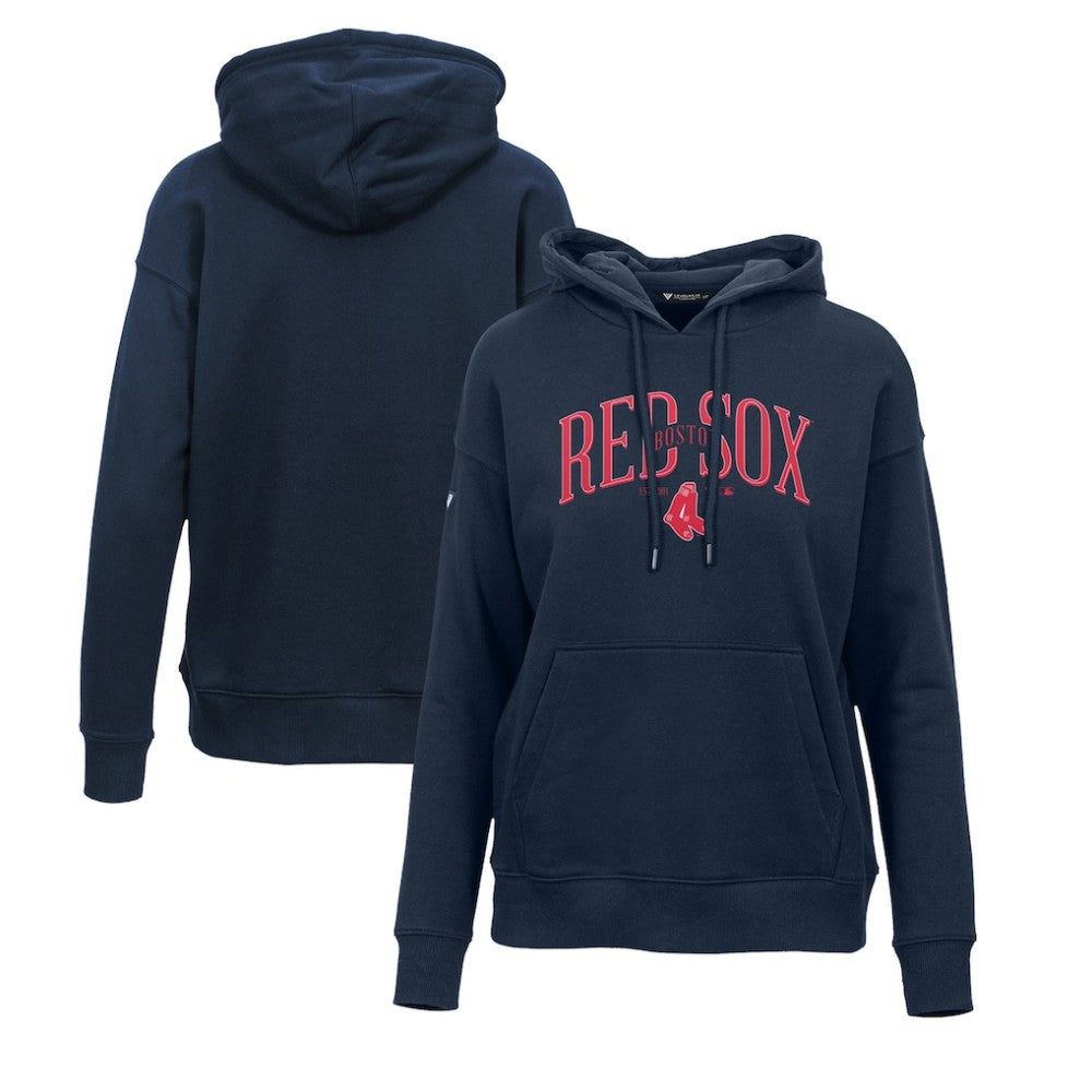 Boston Red Sox Levelwear Women's Adorn Cooperstown Collection Retro Spellout Pullover Hoodie - Navy