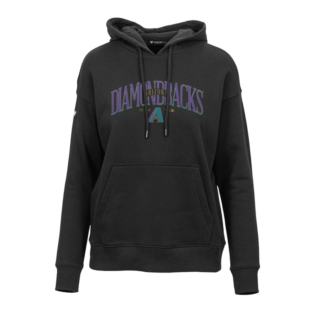 Arizona Diamondbacks Levelwear Women's Adorn Cooperstown Collection Retro Spellout Pullover Hoodie - Black