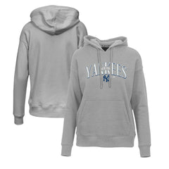 New York Yankees Levelwear Women's Adorn Cooperstown Collection Retro Spellout Pullover Hoodie - Gray