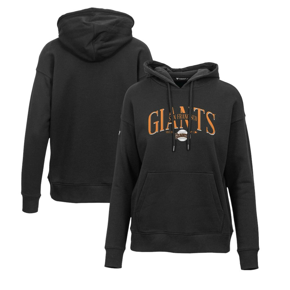 San Francisco Giants Levelwear Women's Adorn Cooperstown Collection Retro Spellout Pullover Hoodie - Black