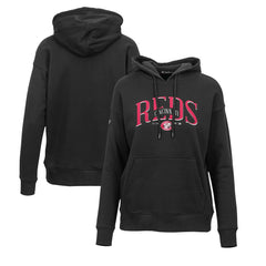 Cincinnati Reds Levelwear Women's Adorn Cooperstown Collection Retro Spellout Pullover Hoodie - Black