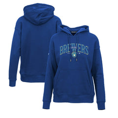 Milwaukee Brewers Levelwear Women's Adorn Cooperstown Collection Retro Spellout Pullover Hoodie - Royal