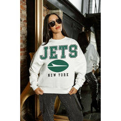 NFL New York Jets Gameday Couture Women's Sunday Drives Oversized Crewneck Pullover Sweatshirt
