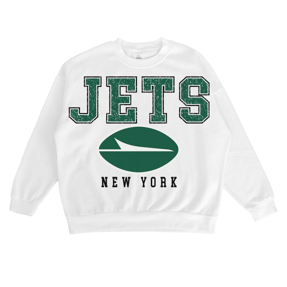 NFL New York Jets Gameday Couture Women's Sunday Drives Oversized Crewneck Pullover Sweatshirt