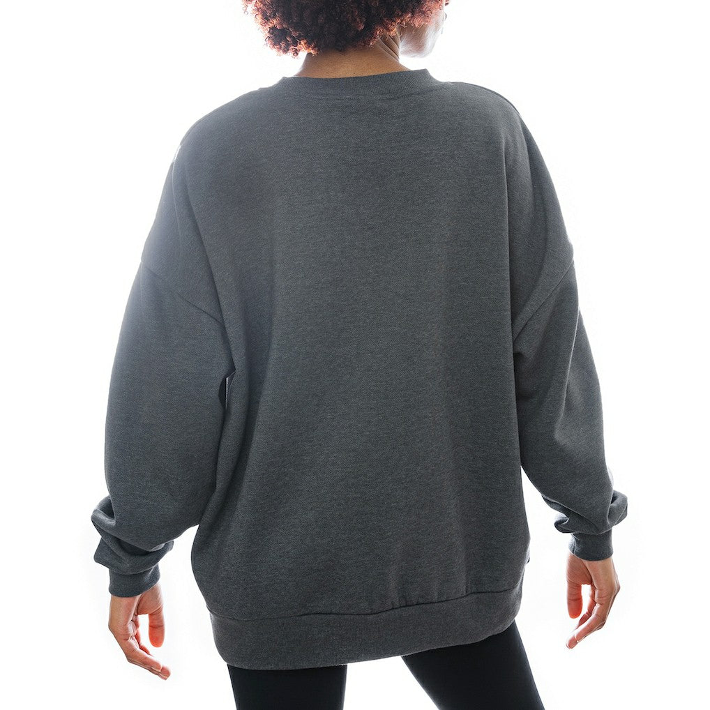NFL Cleveland Browns Gameday Couture Women's Oversized Long Weekend Premium Fleece Drop Shoulder Pullover Sweatshirt