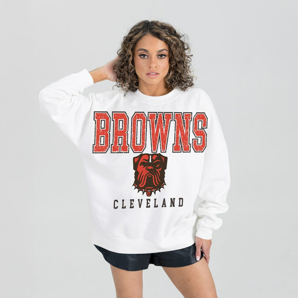 NFL Cleveland Browns Gameday Couture Women's Sunday Drives Oversized Pullover Sweatshirt