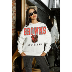 NFL Cleveland Browns Gameday Couture Women's Sunday Drives Oversized Pullover Sweatshirt