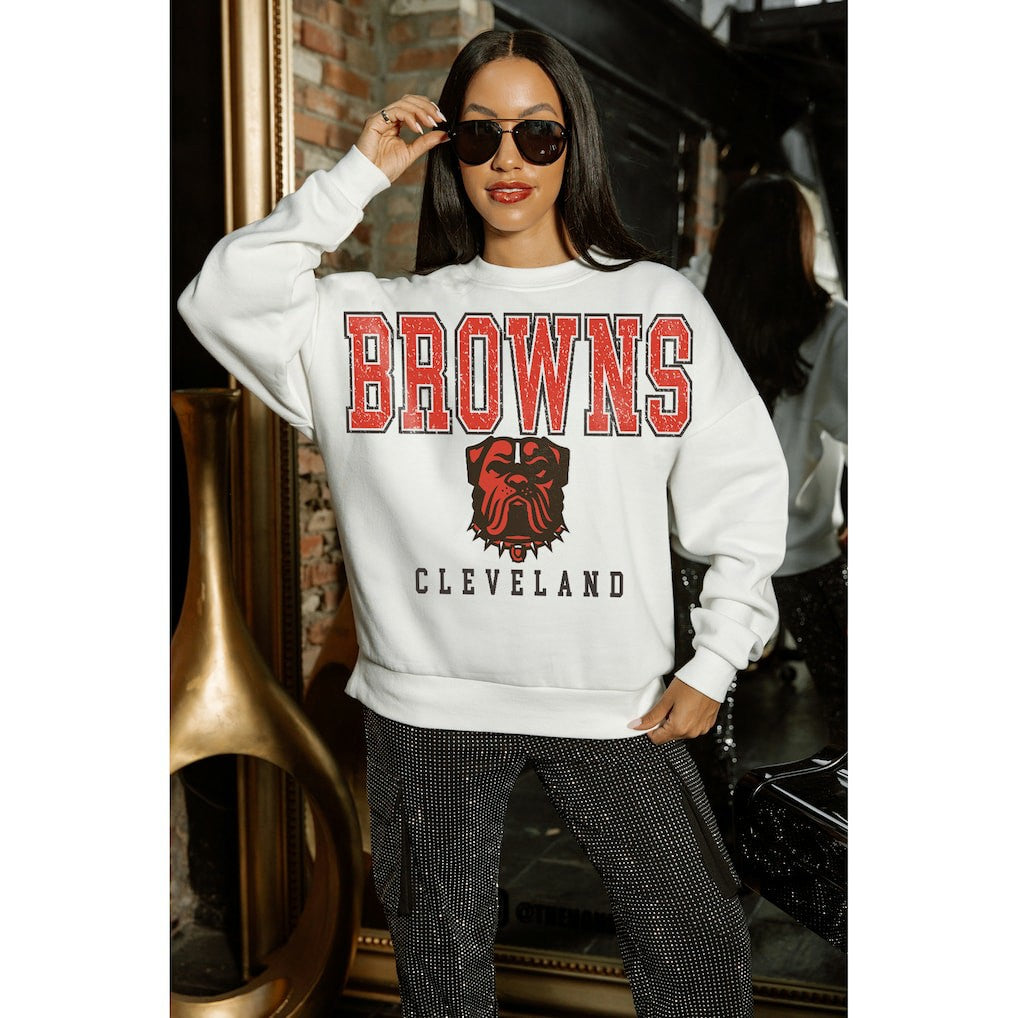 NFL Cleveland Browns Gameday Couture Women's Sunday Drives Oversized Pullover Sweatshirt
