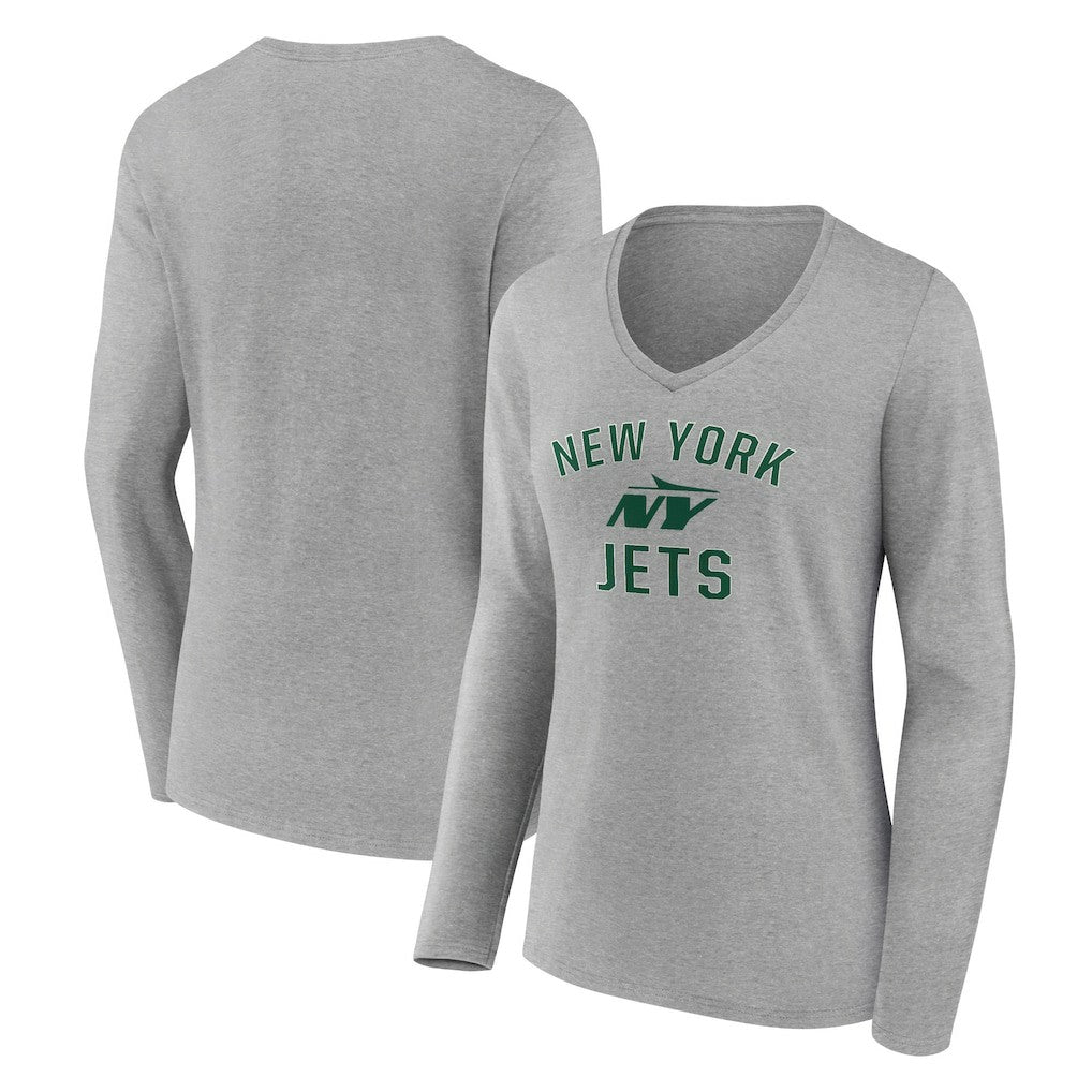 NFL New York Jets Women's Victory Arch Long Sleeve V-Neck T-Shirt