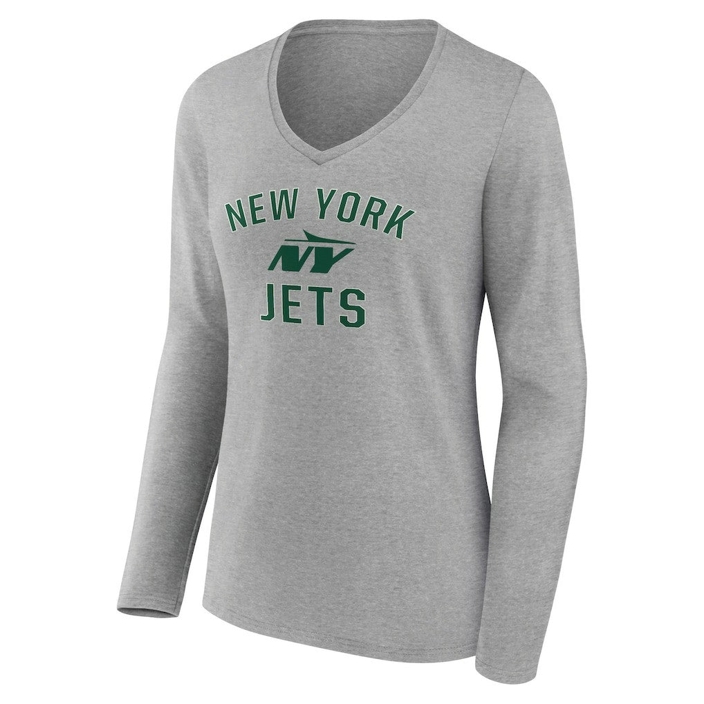 NFL New York Jets Women's Victory Arch Long Sleeve V-Neck T-Shirt