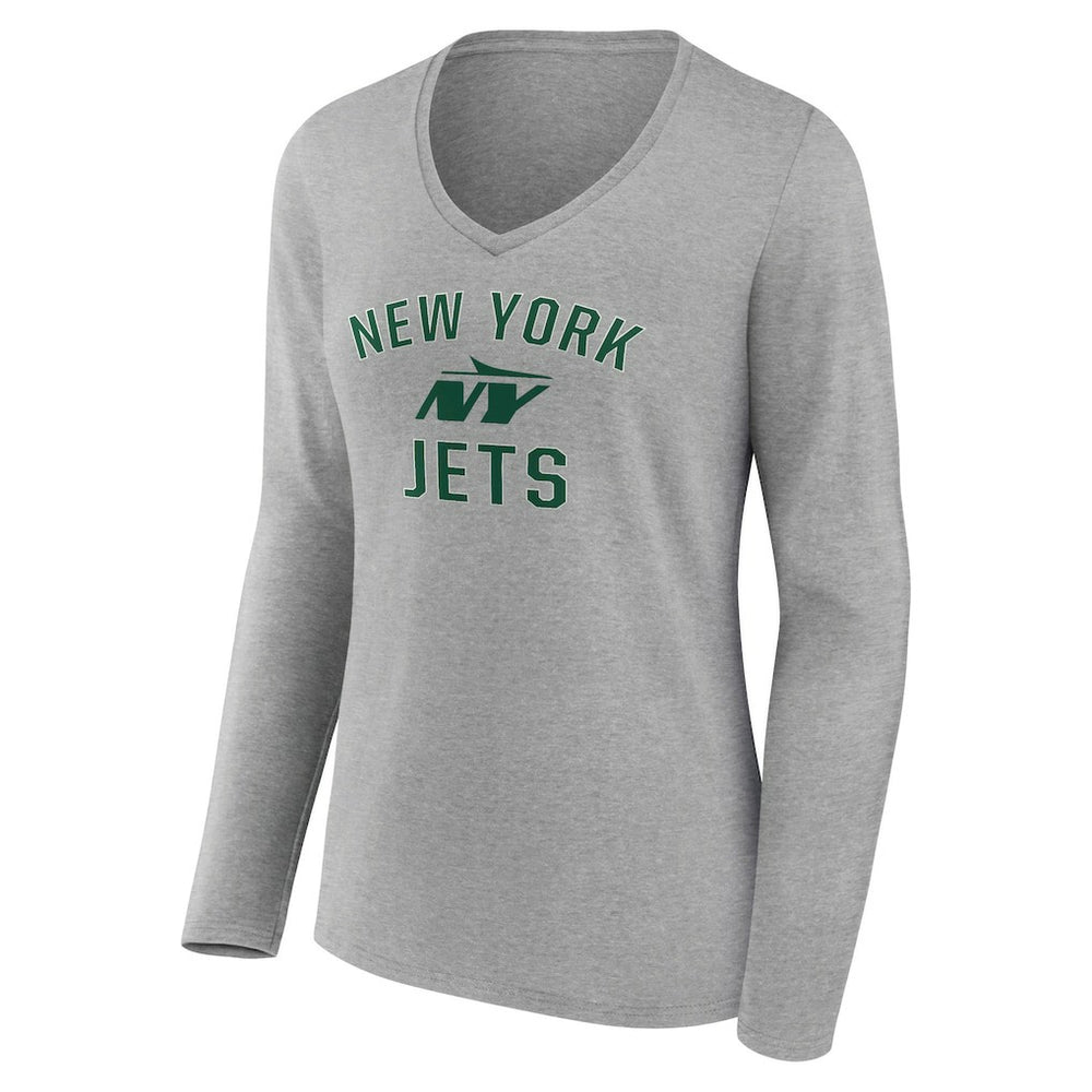NFL New York Jets Women's Victory Arch Long Sleeve V-Neck T-Shirt