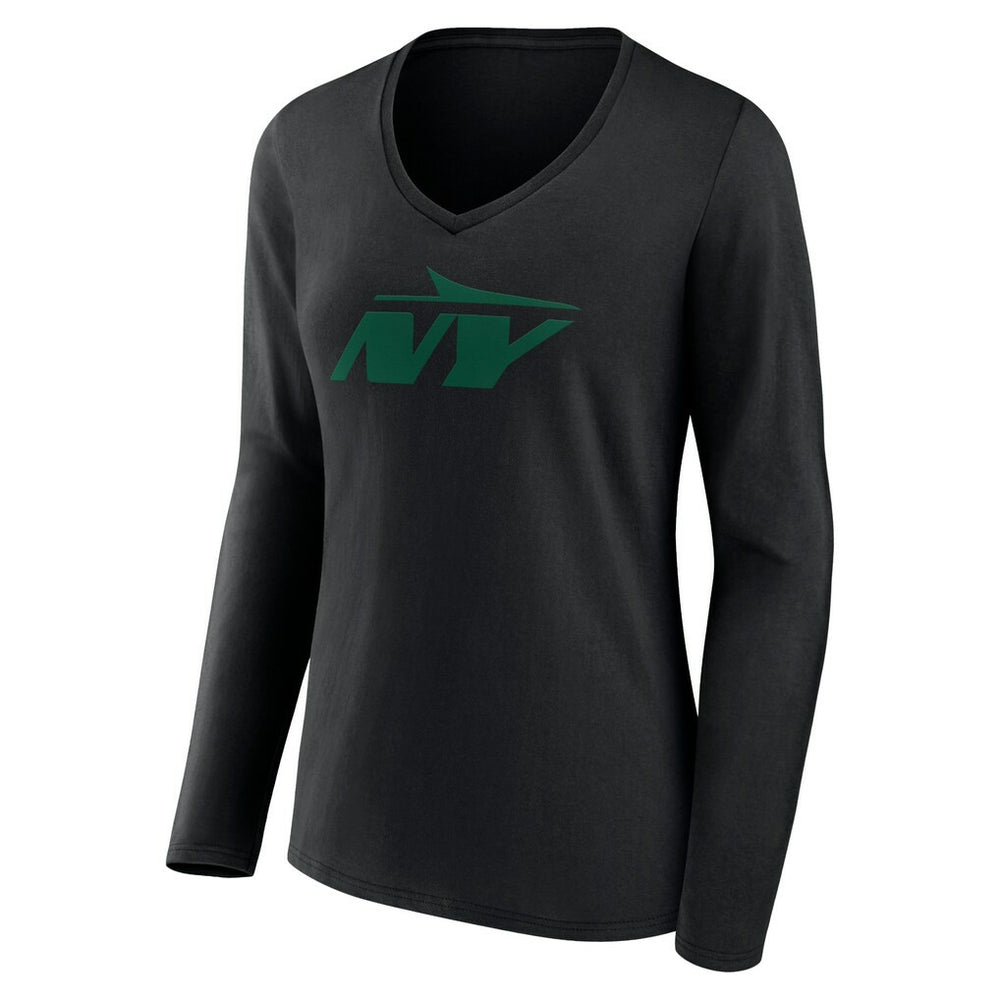 NFL New York Jets Women's Secondary Logo Long Sleeve V-Neck T-Shirt