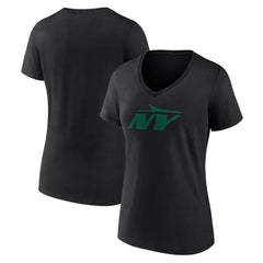 NFL New York Jets Women's Secondary Logo V-Neck T-Shirt