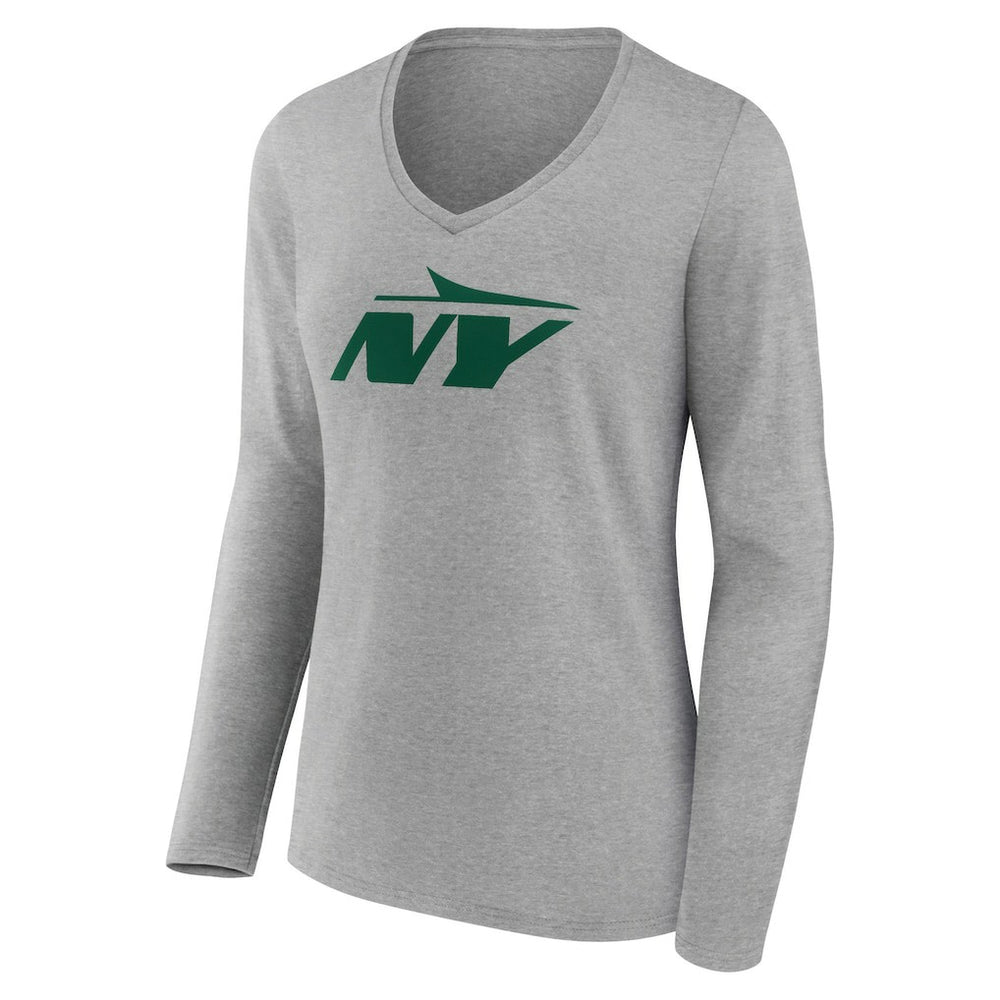 NFL New York Jets Women's Secondary Logo Long Sleeve V-Neck T-Shirt