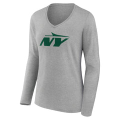 NFL New York Jets Women's Secondary Logo Long Sleeve V-Neck T-Shirt