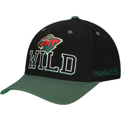 Minnesota Wild Mitchell & Ness Backside Script 2-Tone Pro Crown Adjustable Hat