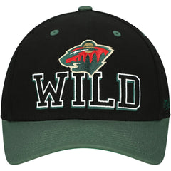 Minnesota Wild Mitchell & Ness Backside Script 2-Tone Pro Crown Adjustable Hat
