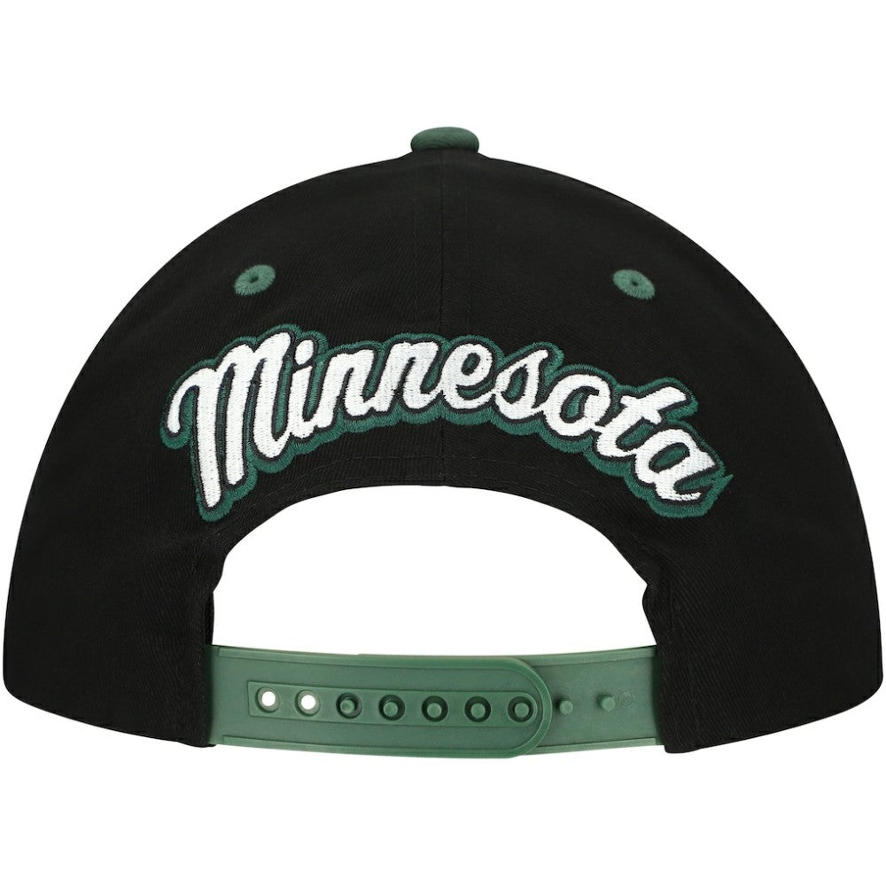 Minnesota Wild Mitchell & Ness Backside Script 2-Tone Pro Crown Adjustable Hat