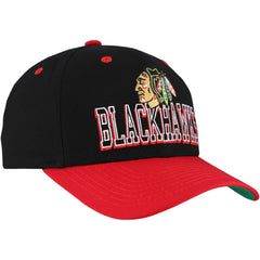 Chicago Blackhawks Mitchell & Ness Backside Script Two-Tone Pro Crown Adjustable Hat