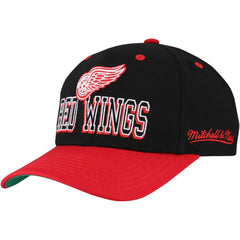 Detroit Red Wings Mitchell & Ness Backside Script Two-Tone Pro Crown Adjustable Hat