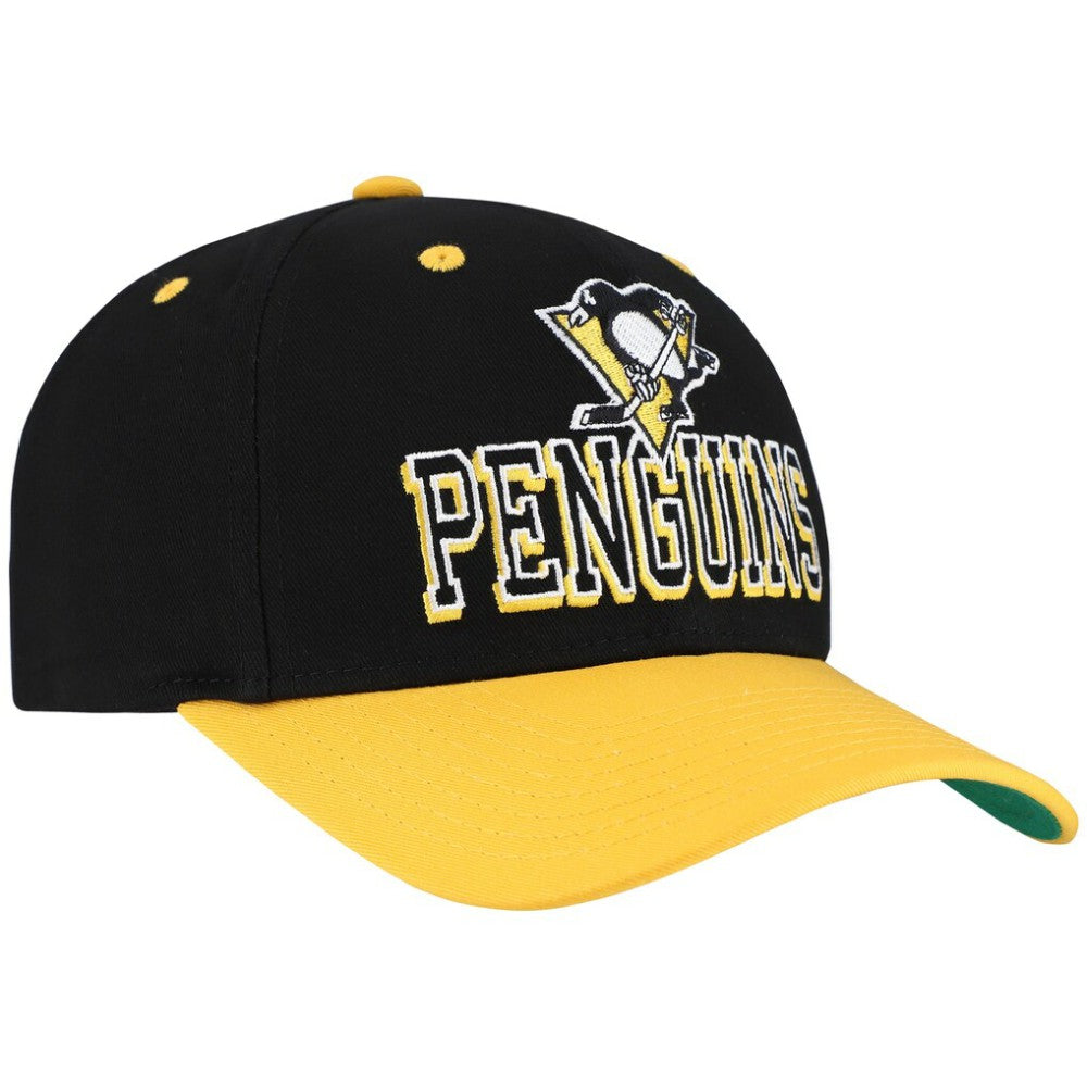 Pittsburgh Penguins Mitchell & Ness Backside Script Two-Tone Pro Crown Adjustable Hat