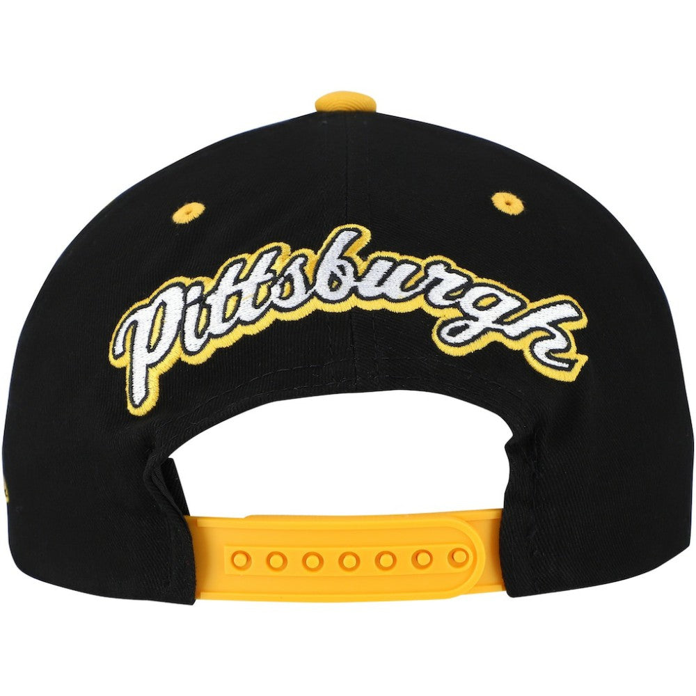 Pittsburgh Penguins Mitchell & Ness Backside Script Two-Tone Pro Crown Adjustable Hat