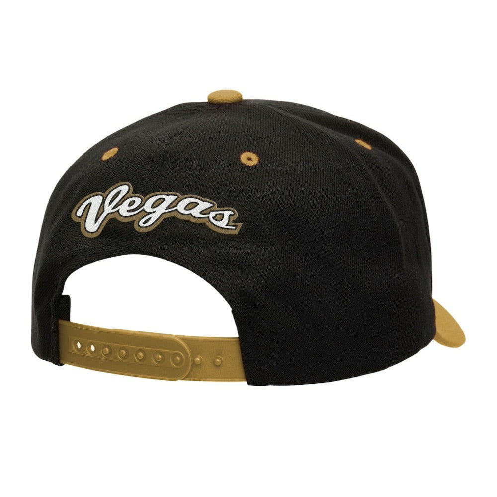 Vegas Golden Knights Mitchell & Ness Backside Script Two-Tone Pro Crown Adjustable Hat