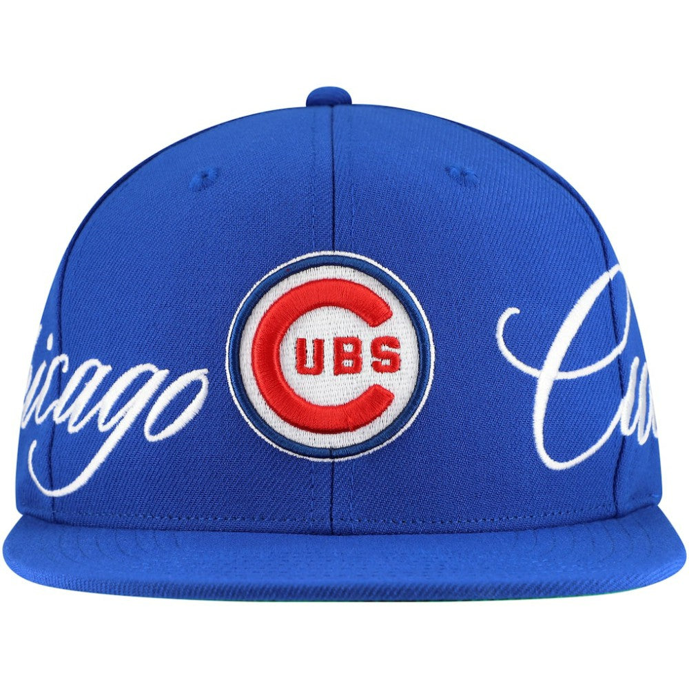 Chicago Cubs Just Don x MLB Lux Script Snapback Hat - Royal | Mitchell & Ness