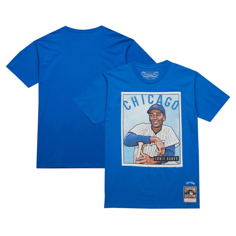 Ernie Banks Chicago Cubs Cooperstown Collection Collectors Connection T-Shirt - Royal | Mitchell & Ness