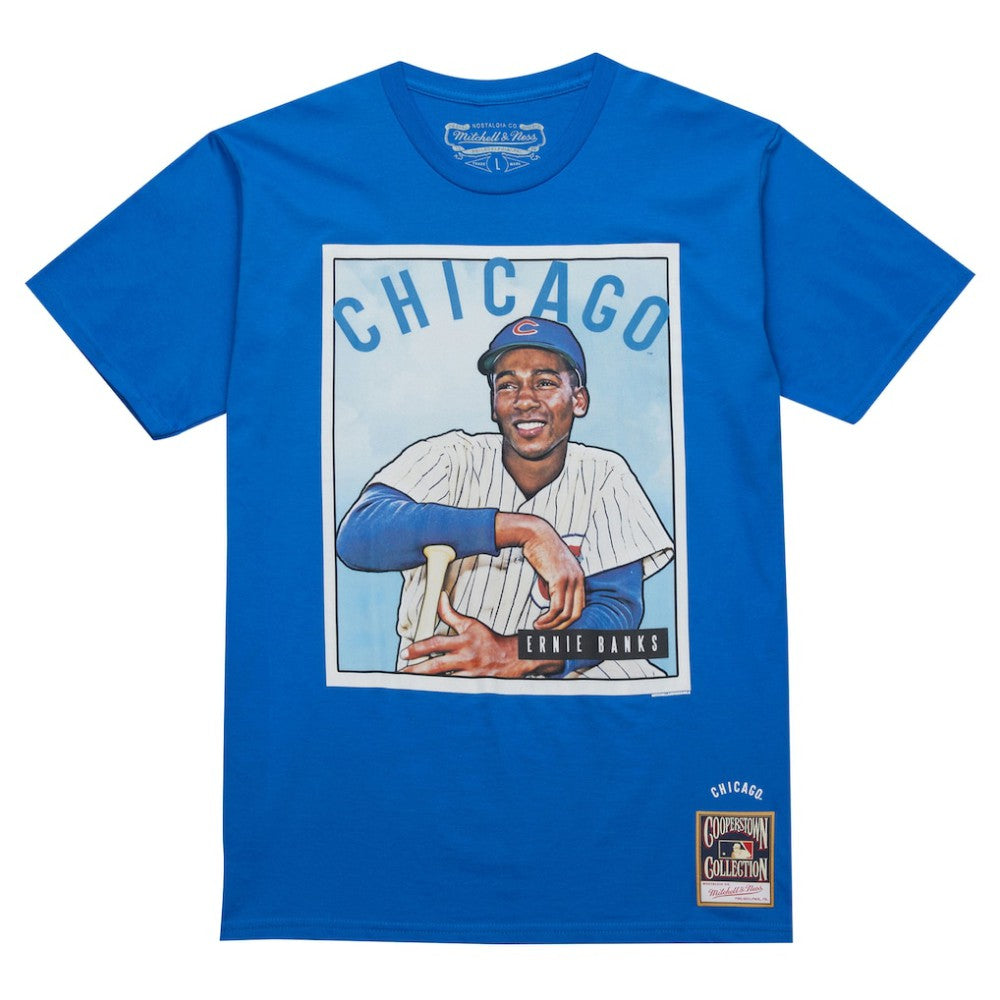 Ernie Banks Chicago Cubs Cooperstown Collection Collectors Connection T-Shirt - Royal | Mitchell & Ness