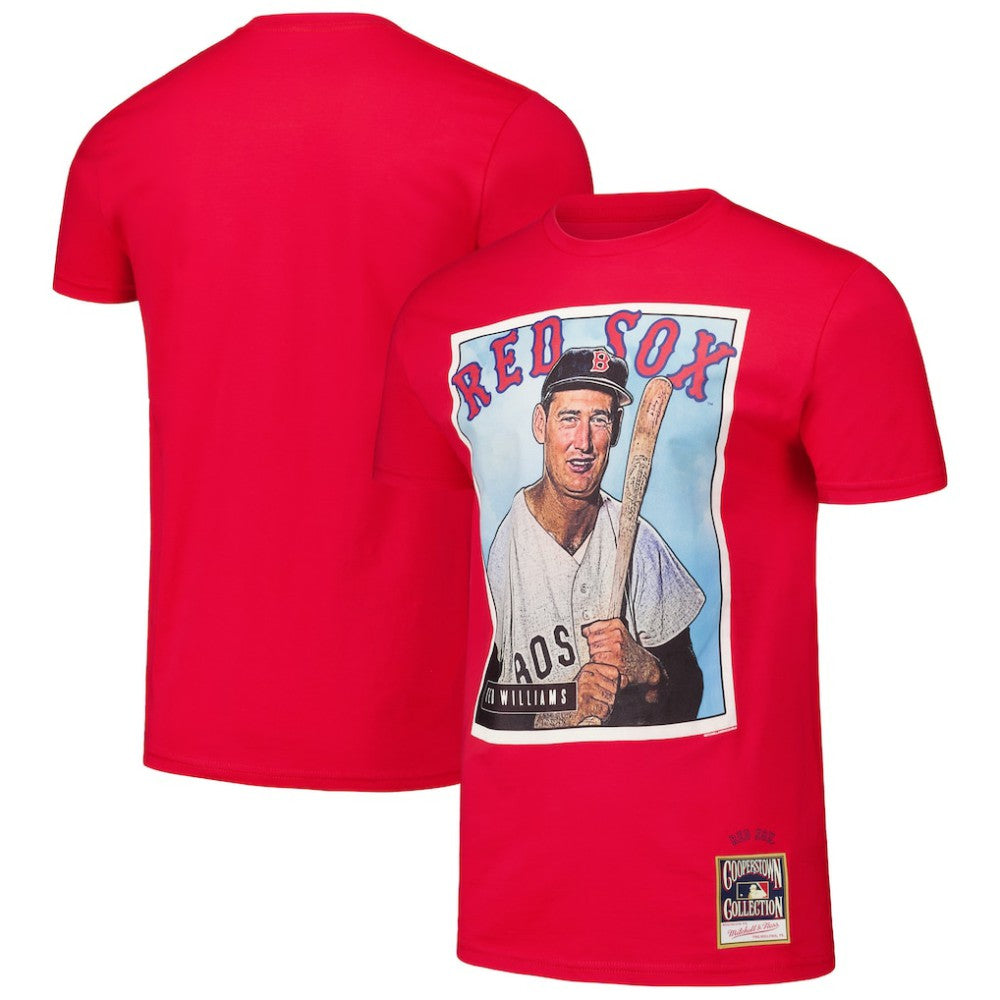 Ted Williams Boston Red Sox Cooperstown Collection Collectors Connection T-Shirt - Red | Mitchell & Ness